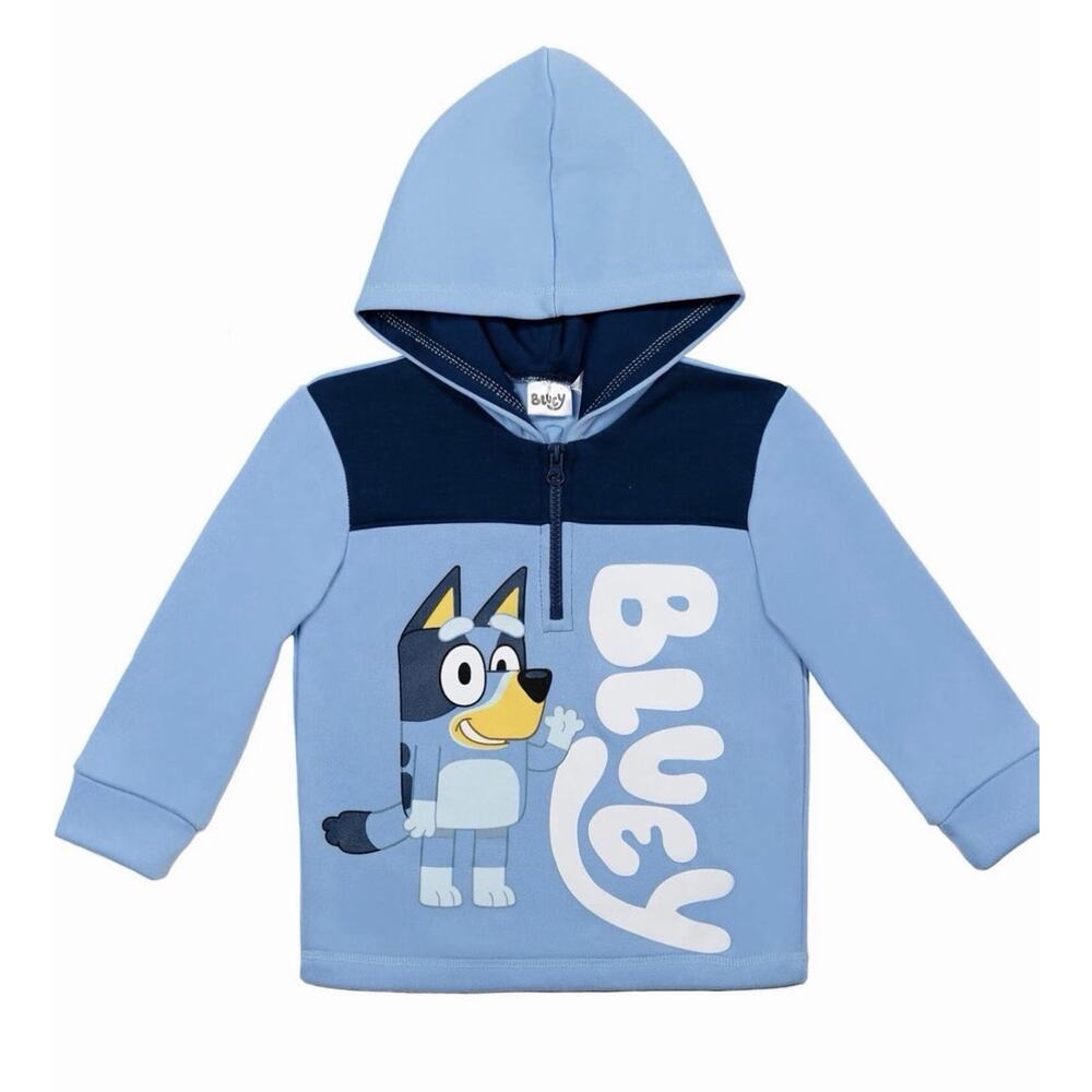 Bluey Toddler Boys Fleece Half Zip Hoodie 2T